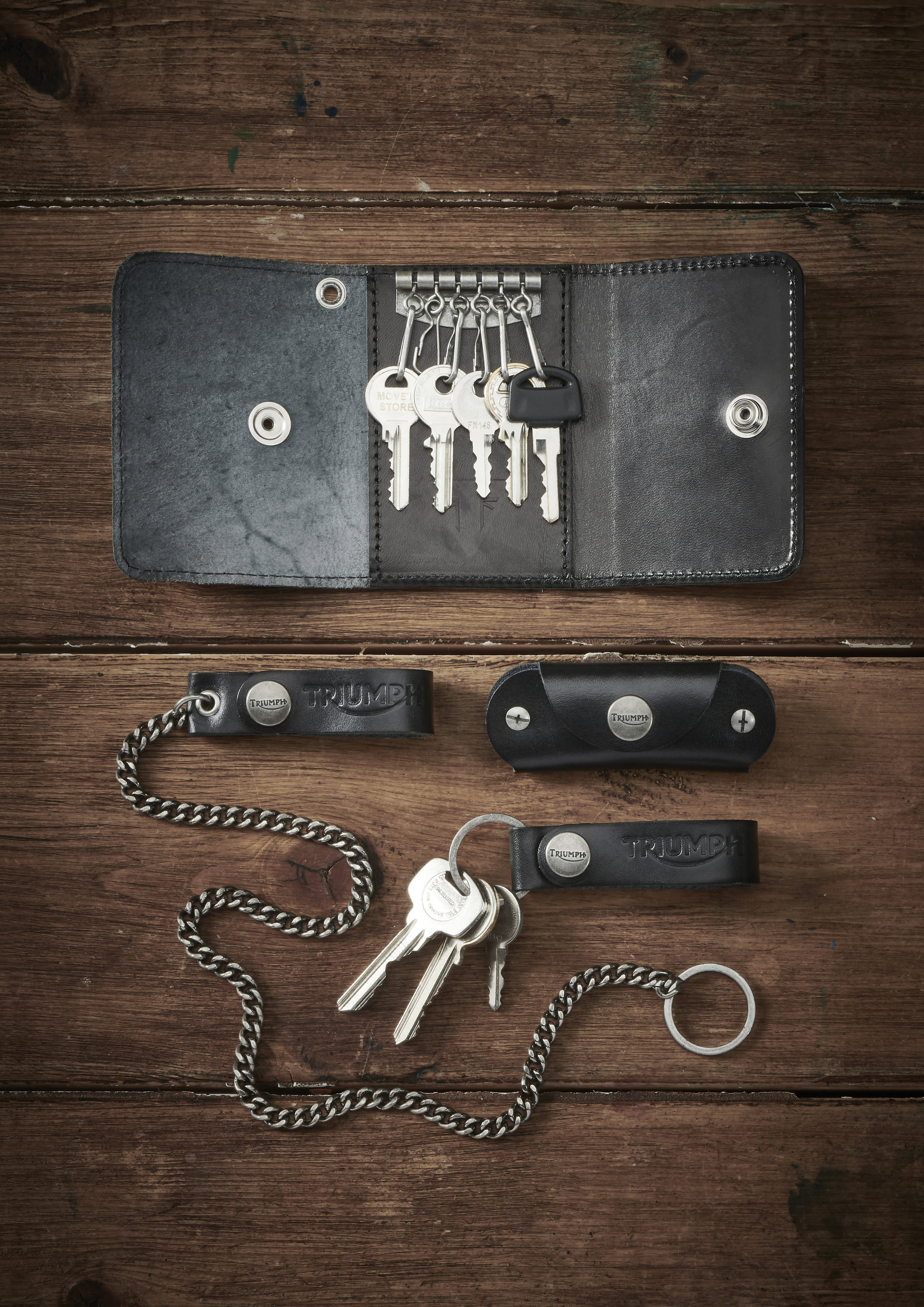 Leather Chain Lanyard in Black | Leather Accessories